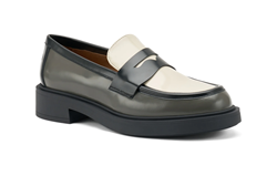 MOCASINI IN PELLE SPAZZOLATA TRICOLORE GREY NERO